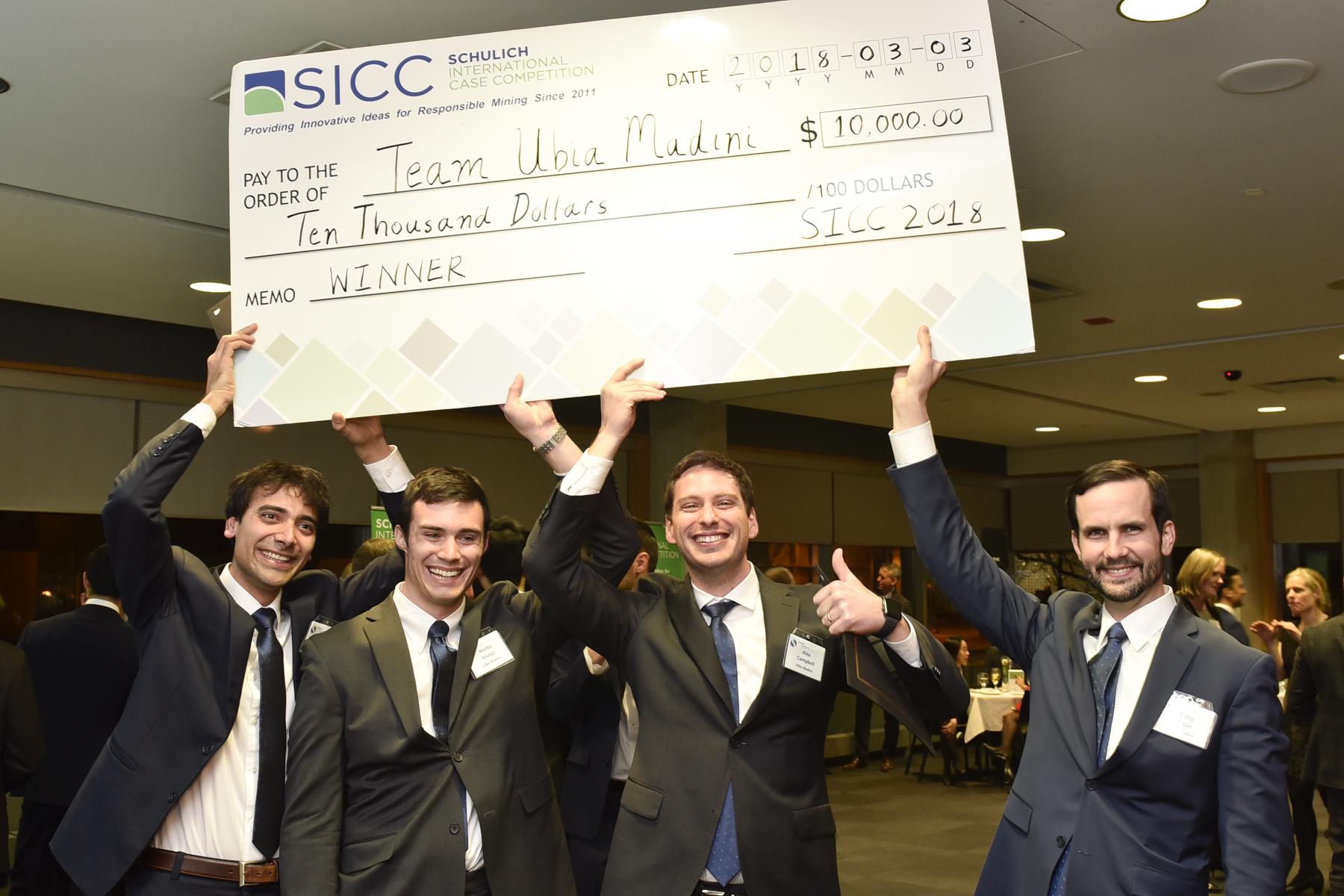 Mines' winning team at the 2018 Schulich International Case Competition