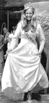 Archival photo of Miss Colorado 1973 Rebecca Ann King in the new crown