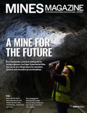 Mines Magazine fall 2025 cover of a student in Edgar Mine