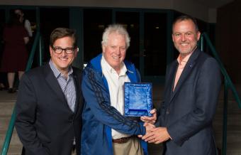 Chris Elvidge, center, receives Galileo Award