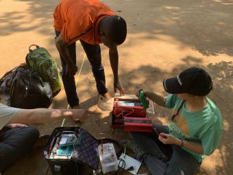 A Mines student uses low-cost geophysical instrumentation to locate water in Benin.