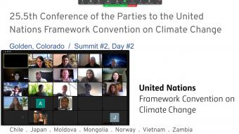 Global Studies Environment students hold UN Convention on Climate Change online.
