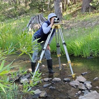 Terri Hogue in the field