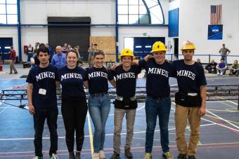 Group shot of Mines steel bridge team