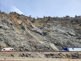 Floyd Hill area off I-70 with rock slide mitigation