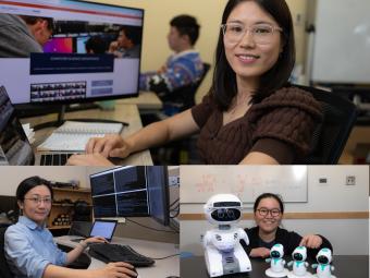 Collage of three computer science students