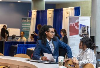 Students review their resumes during day one of Fall 2023 Career Days.