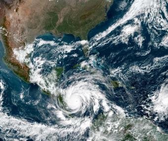 NASA satellite image of hurricane