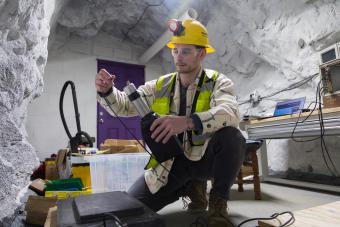 Dakota Keblbeck works in the Subatomic Particle Hideout in Edgar Mine