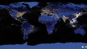 World map of nocturnal radiant emissions