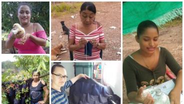Women miners in Colombia work on various projects
