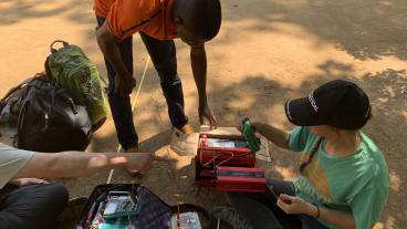 A Mines student uses low-cost geophysical instrumentation to locate water in Benin.