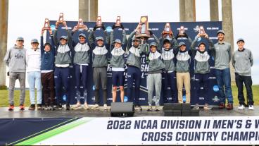Mens cross country team on the podium
