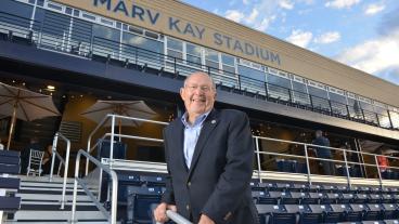 Marv Kay inside his namesake stadium