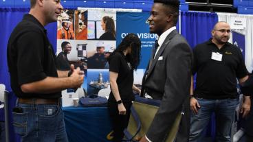 Students speak with employers at Mines Career Days