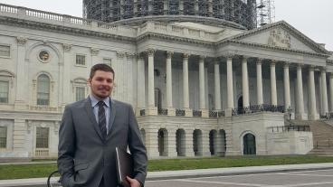 Mines Assistant Professor of Physics Kyle Leach in Washington D.C.