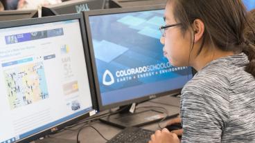 Young student works on a computer at Colorado School of Mines 