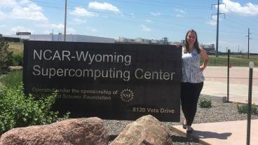 Alyssa Boll, an electrical engineering student at Colorado School of Mines, is studying the total solar eclipse with NCAR.