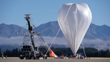 The Extreme Universe Space Observatory on a Super Pressure Balloon as it prepares to launch in New Zealand earlier this year