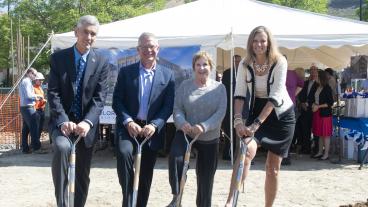 Mines President Paul C. Johnson, Confluence CEO Tim Walsh, Golden Mayor Marjorie Sloan and Mines COO Kirsten Volpi