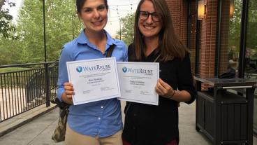 Kate Newhart, left and Emily Gustafson received scholarships from the Colorado Section of the WateReuse Association.