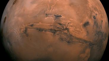 Mosaic of the Valles Marineris hemisphere of Mars 